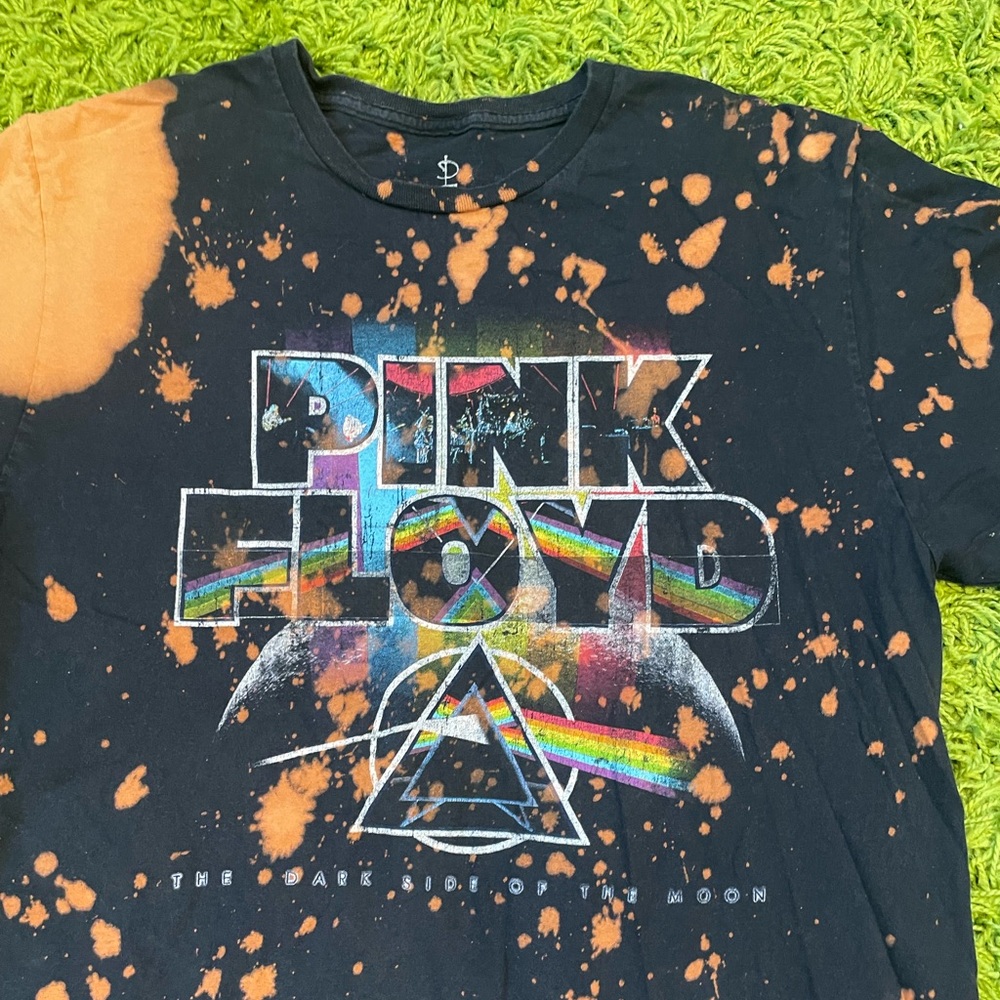 vintage pink floyd tie dye acid wash splatter band tee - Picture 2 of 4